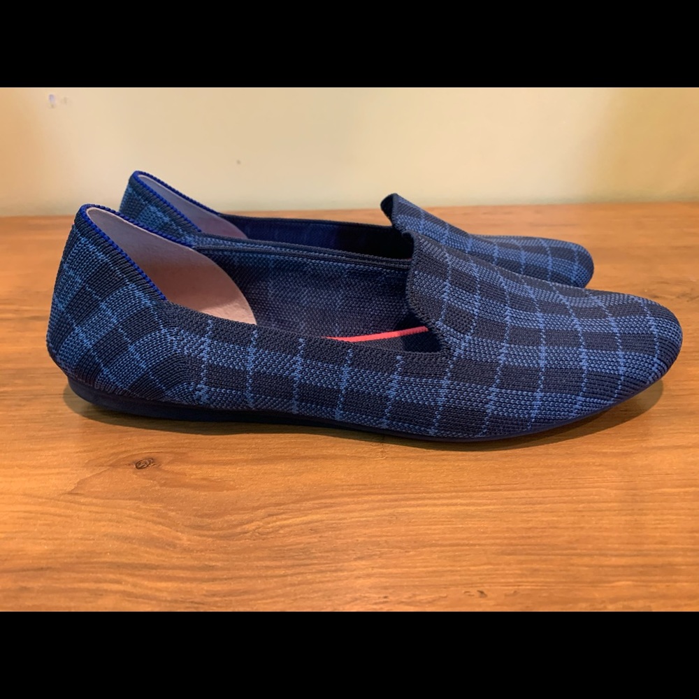 Rothys Indigo Gingham Loafers 8.5